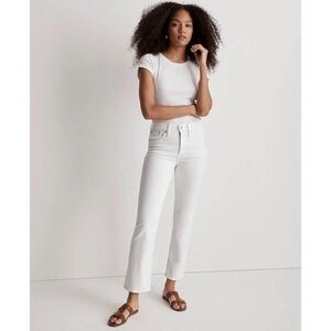 Madewell White Mid Rise Kick Out Jean size 30